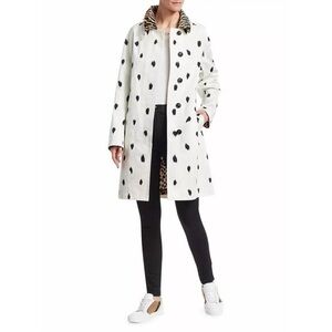 Burberry ANIMAL-PRINT COTTON-TWILL TRENCH COAT IN WHITE,BLACK,BROWN Size